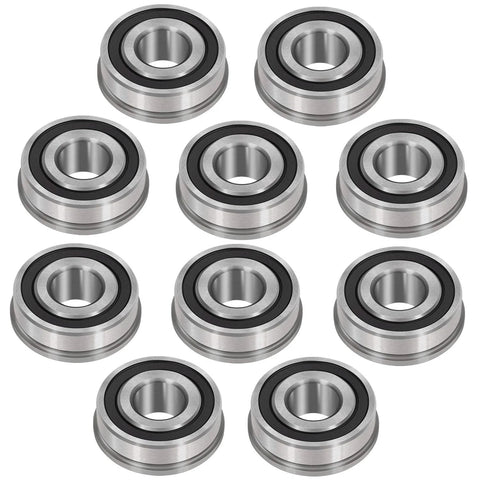 Premium 10 Pack Flanged Ball Bearings For 3/4 Inch Shafts And 1-3/8 Inch Hubs With Dual Seals Deep Groove Wheel Bearings