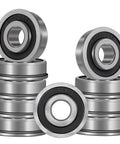 10 Pack Flanged Ball Bearings Five Eighths Inch By One And Three Eighths Inch By One Half Inch Pre Lubricated stacked view