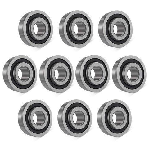 Premium 10 Pack Flanged Ball Bearings For 3/4 Inch Shafts And 1-3/8 Inch Hubs With Dual Seals Deep Groove Wheel Bearings