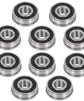 Flanged Ball Bearings Set Five Eighths Inch ID By Bonbo Ten Pack One And Three Eighths Inch OD for lawn mowers and carts.