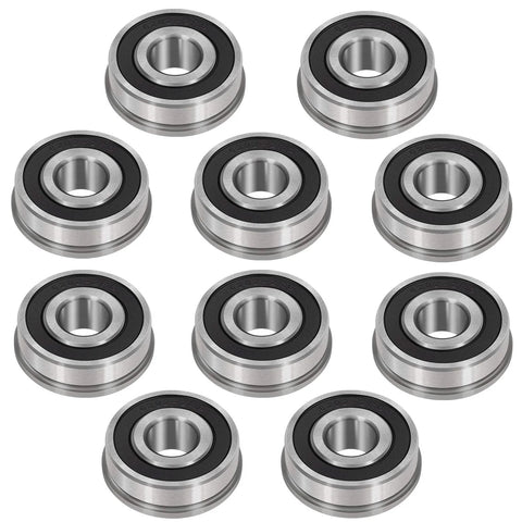 Flanged Ball Bearings Set Five Eighths Inch ID By Bonbo Ten Pack One And Three Eighths Inch OD for lawn mowers and carts.
