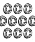 Pack of 10 Flanged Ball Bearing MF148ZZ 8x14x4mm Double Shield Chrome Steel GCr15 ABEC1 for RC Cars, Drones, CNC Machines.
