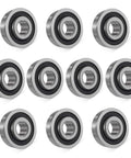 Flanged Ball Bearings Set Five Eighths Inch ID By Bonbo Ten Pack One And Three Eighths Inch OD Double Shielded for lawn equipment use.