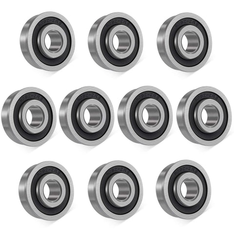 Flanged Ball Bearings Set Five Eighths Inch ID By Bonbo Ten Pack One And Three Eighths Inch OD Double Shielded for lawn equipment use.