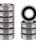 Ten Pack Flanged Ball Bearings Half Inch By One And Three Eighths Inch By Half Inch For Lawn Mowers Wheelbarrows Carts And Hand Trucks