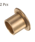 Two Pack Flanged Sleeve Bearing 8mm x 10mm x 10mm Bronze Oilless Bushing for equipment and machinery use