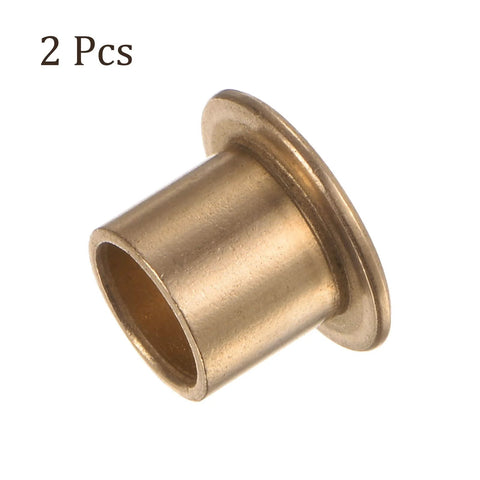 Two Pack Flanged Sleeve Bearing 8mm x 10mm x 10mm Bronze Oilless Bushing for equipment and machinery use