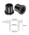 Flanged Nylon Sleeve Bearings 9.6mm Bore 12.7mm OD 13.4mm Length Self Lubricating Black Bushings for tough jobs
