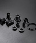 12 Pack Flanged Nylon Sleeve Bearings for shafts with 8mm bore, 10.6mm outer diameter, 12mm length, black bushings for mechanical assemblies