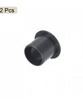 Flanged Sleeve Bearing Set, 15mm Bore, 17mm OD, 17mm Length, Flange Diameter 23mm, POM Self-Lubricating Oilless Bushings, Black, 2 Pieces