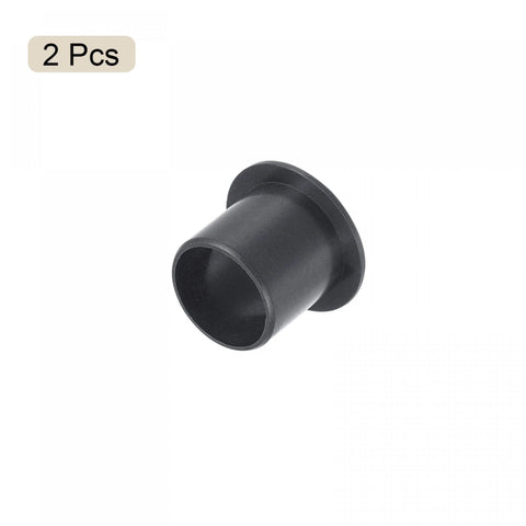 Flanged Sleeve Bearing Set, 15mm Bore, 17mm OD, 17mm Length, Flange Diameter 23mm, POM Self-Lubricating Oilless Bushings, Black, 2 Pieces