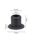 4 Pack Flanged Sleeve Bearings 3mm By 4.5mm By 5mm POM Oilless Bushing, black, shown with dimensions labeled for equipment and machinery use
