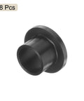 Flanged Sleeve Bearings 8 Pack Plastic Bushings POM Black 10mm Bore 12mm OD 10mm Length Low Friction for Small Machinery