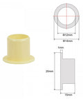 Flanged Sleeve Bearing Set 12mm Bore 14mm OD 15mm Length POM Self Lubricating Oilless Wrapped Bushings Yellow Four Piece Pack