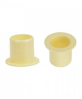Flanged Sleeve Bearing Set 12mm Bore 14mm OD 15mm Length POM Self Lubricating Oilless Wrapped Bushings Yellow Four Piece Pack