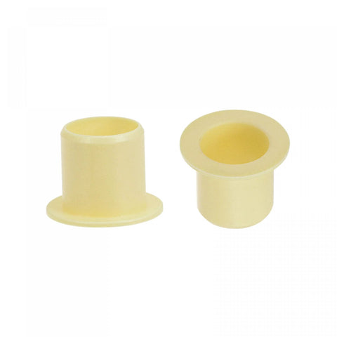 Flanged Sleeve Bearing Set 12mm Bore 14mm OD 15mm Length POM Self Lubricating Oilless Wrapped Bushings Yellow Four Piece Pack