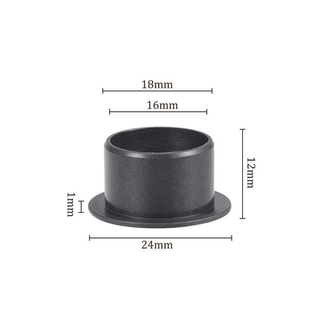 4 Pack Flanged Sleeve Bearing 16mm By 18mm By 12mm POM Oilless Self Lubricating Bushing For Equipment And Machinery Use Black Durable