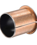 Side view of Flanged Sleeve Bearing 40mm Bore 44.5mm Outer Diameter 50mm Length with bronze coating and carbon steel base.
