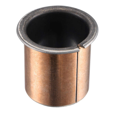 Flanged Sleeve Bearing 40mm Bore 44.5mm OD 50mm Length Oilless Bronze Sintered Composite Coated Carbon Steel
