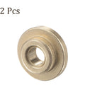 2 Pieces Flanged Sleeve Bearing 4mm X 8mm X 4mm POM Self Lubricating Oilless Bushing Gold Color front view