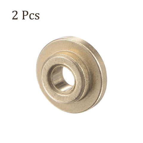 2 Pieces Flanged Sleeve Bearing 4mm X 8mm X 4mm POM Self Lubricating Oilless Bushing Gold Color front view