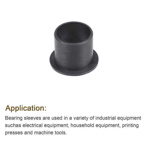 Flanged Sleeve Bearing 20mm Bore 23mm OD 21mm Length POM Self Lubricating Oilless Wrapped Black Bushings High Load Capacity