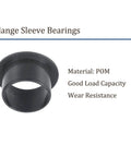 4 Pack Flanged Sleeve Bearing 16mm By 18mm By 12mm POM Oilless Self Lubricating Bushing For Equipment And Machinery Use