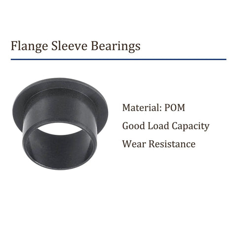 4 Pack Flanged Sleeve Bearing 16mm By 18mm By 12mm POM Oilless Self Lubricating Bushing For Equipment And Machinery Use