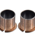 Flanged Sleeve Bearings 22mm Bore 25mm Outer Diameter 25mm Length 32mm Flange Diameter 1.5mm Flange Thickness Oilless Bronze Sintered Coated Bushings