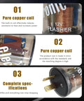 Two Pack 2 Pin Flasher Relay For Cars And Motorcycles 20A 12V Transparent Round Shell with pure copper coil