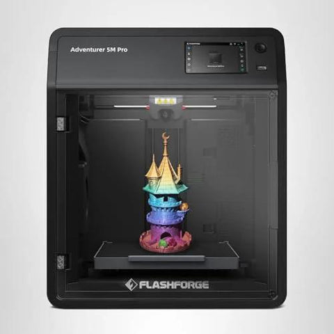 Dope High Speed Core XY 3D Printer With One Click Auto Printing, showcasing colorful model inside, FlashForge Adventurer 5M Pro