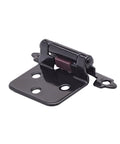 Close-up of ✝️ 2-Pack 2-inch Overlay Hinge, 1 Pair, Flat Black, 10-Pack showing hinge and mounting plate.