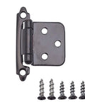 ✝️ 2-Pack 2-inch Overlay Hinge, 1 Pair, Flat Black, shown with screws