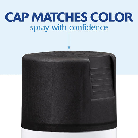 Painter's Touch 2X Ultra Cover Spray Paint in Flat Black cap showing color match and confidence