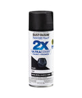 Can of Painter's Touch 2X Ultra Cover Spray Paint In Flat Black, Oil-Based Formula for Interior and Exterior on various surfaces