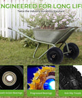 10 Inch 13 Inch and 16 Inch Flat Free PU Tire 2 Pack solid rubber replacement wheels with steel hub for wheelbarrows.