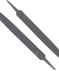 Flat 6 Inch Hand File With Double Cut Teeth And Single Cut Edge Made From High Carbon Steel Hardened For Durability Ideal For Smoothing And Shaping Wood Metal And Plastic Without A Handle, showing top and side view
