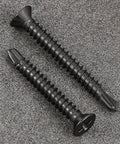 250pcs #8 x 1-1/4 Inch Flat Head Self Tapping Sheet Metal Screws Black Stainless Steel High Strength Quick Self Drilling Screws