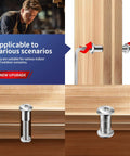 1/4-20 X 3/4 Inch Flat Head Hex Socket Cap Screws Bolts Set 20 Pieces 304 Stainless Steel installation view with barrel nuts on wood
