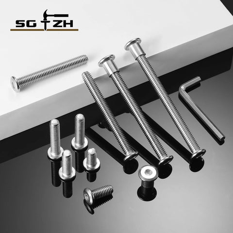 1/4-20 X 3/4 Inch Flat Head Hex Socket Cap Screws Bolts Set 20 Pieces 304 Stainless Steel with Hex Spanner and Barrel Nuts