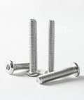 Four flat head hex socket cap screws, 1/4-20 x 1-1/2 in, 304 stainless steel, bright finish, 20-pack