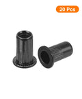 Flat Head Rivet Nuts With Knurled Body For Secure Threaded Inserts In Carbon Steel Thread Size Ten To Twenty Four Twenty Pieces Pack