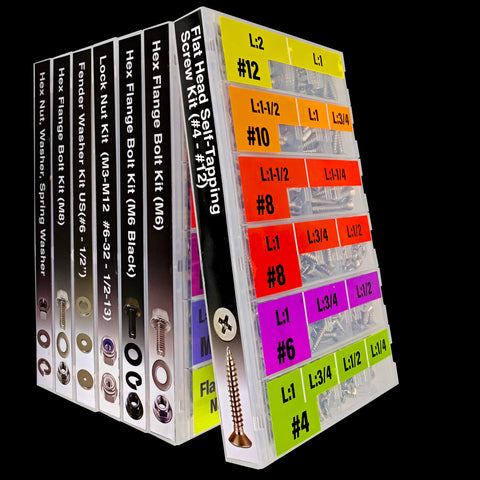 528 Pcs Self Tapping Screws Assortment Kit with SAE #4 #6 #8 #10 #12 Flat Head Phillips Drive Screws Made from 304 Stainless Steel.