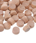 Flat Head Wood Plugs Set, 100 Pcs Three Eighths Inch Screw Hole Plugs for DIY woodworking, natural wood button plugs