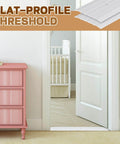2 Pcs 6" X 1/4" X 36" Door Saddle Threshold for Doorway Interior Sturdy Aluminum in doorway with pink dresser and baby crib.