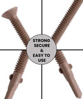 Self Drilling Wood To Metal Screws With Flat Torx Head Reamer For Attaching Wood To Metal, Quarter Inch By Twenty Threads, Four And Three Quarter Inch Length, Wings Tek Screws For A Tight Grip, Pack Of Ten U Turn Fasteners