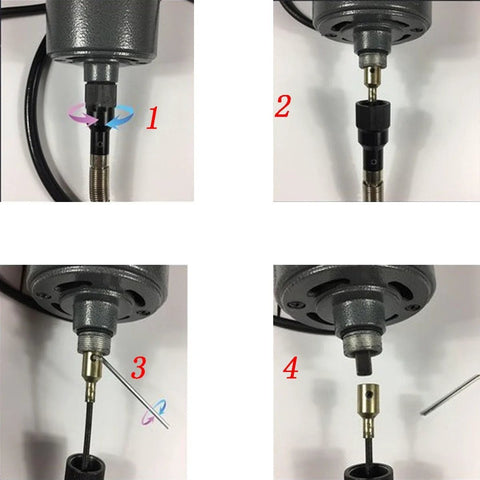 Flexible Shaft Grinder Carver Rotary Tool Set With Hanging Overhead Motor And 30 Piece Attachments assembly steps
