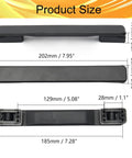 2 Pieces Luggage Replacement Handle Pulls in Flexible Black Plastic, 240mm Total Length, 25mm Width, Durably Designed