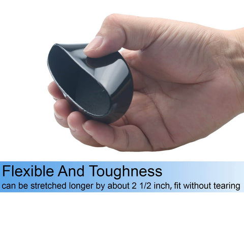 Hand holding 2 And A Half Inch Rubber Cap For Round Holes Flexible Black PVC End Caps Tough As Nails Waterproof Plastic Plugs Pack Of 8 Fits