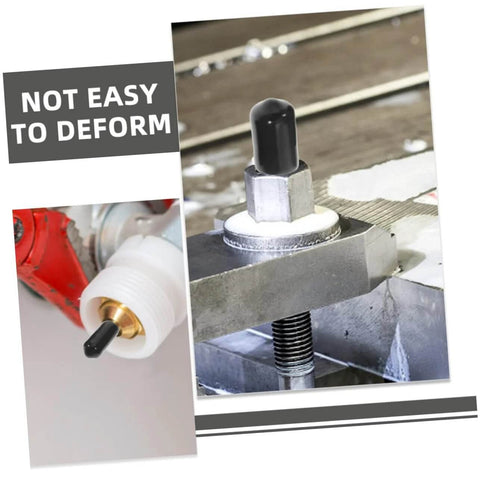80 Pack Flexible Bolt Caps And Thread Protector End Caps installed on metal tubing and posts, highlighting versatility and protection